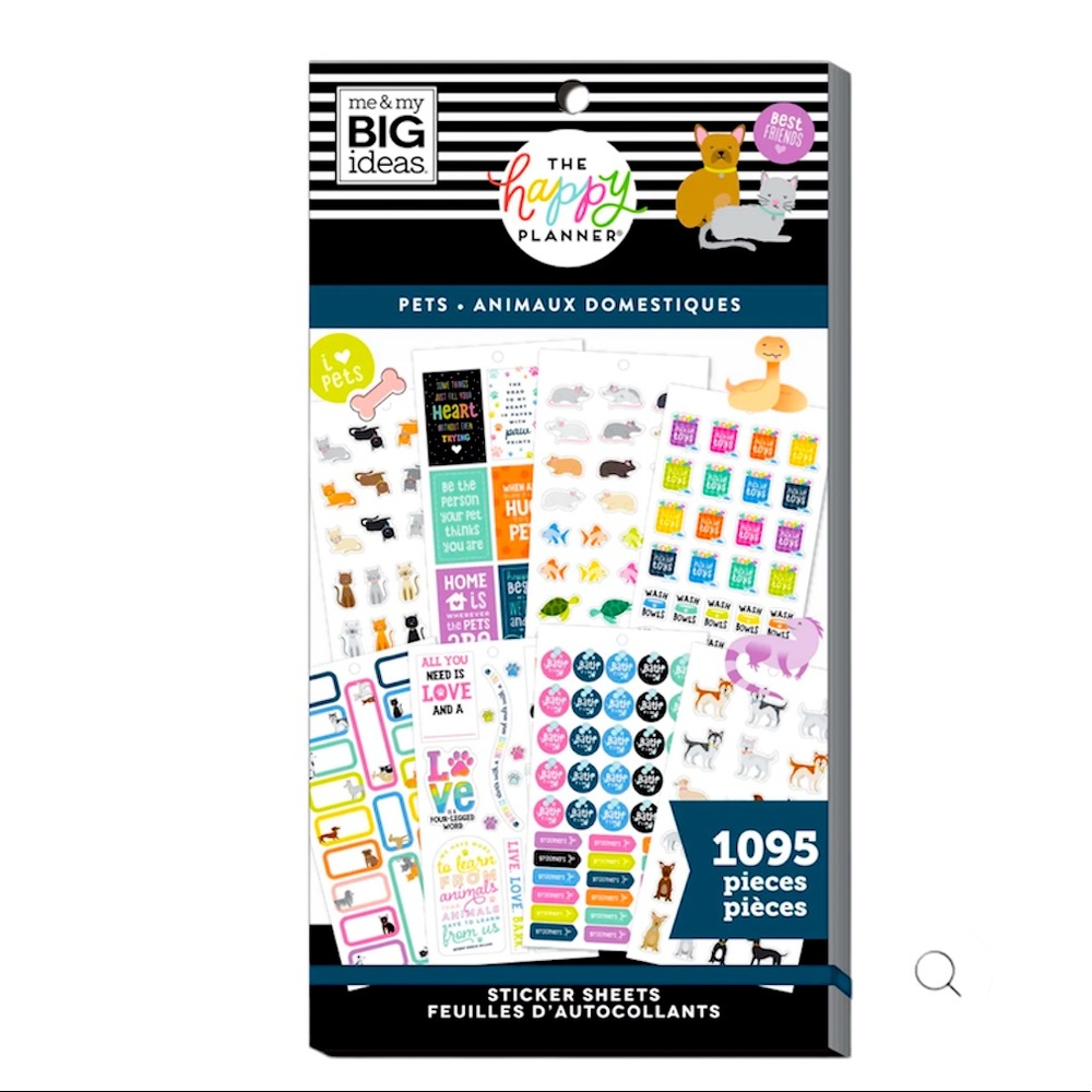 The Happy Planner Colorful Pets Graphic Fur Babies Sticker Sheets.